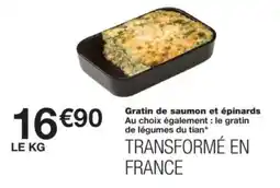 Monop' Gratin de saumon et épinards offre