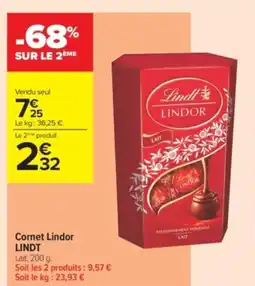 Carrefour Contact LINDT Cornet Lindor offre