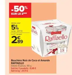 Carrefour Contact RAFFAELLO Bouchées Noix de Coco et Amande offre