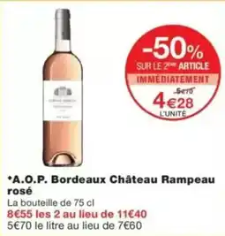 Monop' A.o.p. bordeaux château rampeau rosé offre