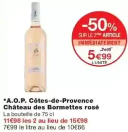 Monop' A.o.p. côtes-de-provence château des bormettes rosé offre