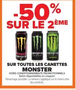 Carrefour Contact MONSTER Sur toutes les canettes offre