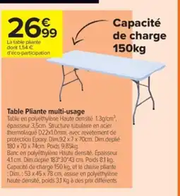 Carrefour Contact Table Pliante multi-usage offre