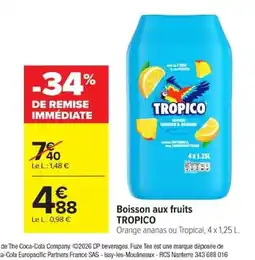 Carrefour TROPICO Boisson aux fruits offre