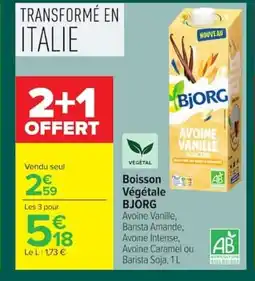 Carrefour BJORG Boisson Végétale offre