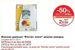 Monop' Boisson gazeuse perrier juice ananas mangue offre