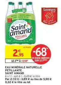 Intermarché Hyper Eau Minérale Naturelle Pétillante 'Saint Amand' offre