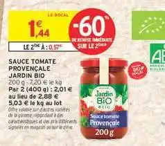 Intermarché Hyper SAUCE TOMATE PROVENÇALE JARDIN BIO offre