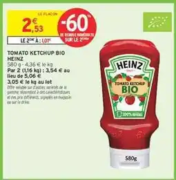 Intermarché Hyper TOMATO KETCHUP BIO HEINZ offre