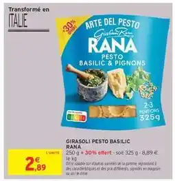 Intermarché Hyper GIRASOLI PESTO BASILIC RANA offre