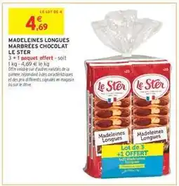 Intermarché Hyper MADELEINES LONGUES MARBRÉES CHOCOLAT LE STER offre