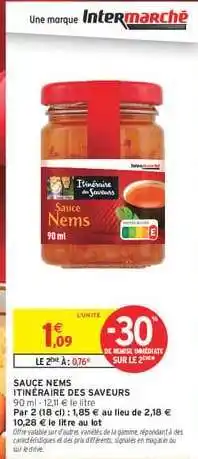 Intermarché Hyper SAUCE NEMS offre