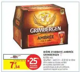 Intermarché Hyper BIÈRE D'ABBAYE AMBRÉE GRIMBERGEN offre