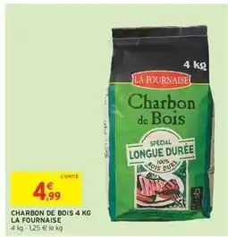 Intermarché Hyper CHARBON DE BOIS 4 KG LA FOURNAISE offre