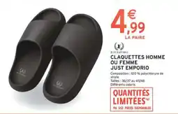 Intermarché Hyper CLAQUETTES HOMME OU FEMME JUST EMPORIO offre