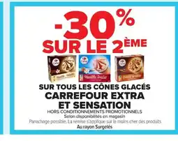 Carrefour Sur tous les cônes glacés carrefour extra et sensation offre