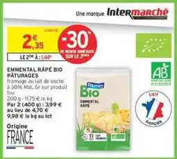 Intermarché EMMENTAL RÂPÉ BIO PÂTURAGES offre