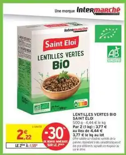 Intermarché LENTILLES VERTES BIO SAINT ÉLOI offre