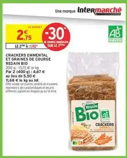 Intermarché CRACKERS EMMENTAL ET GRAINES DE COURGE REGAIN BIO offre