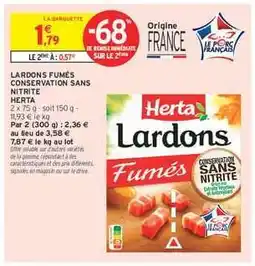 Intermarché Lardons Fumés Conservation Sans Nitrite offre