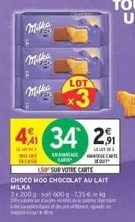 Intermarché CHOCO MOO CHOCOLAT AU LAIT MILKA offre
