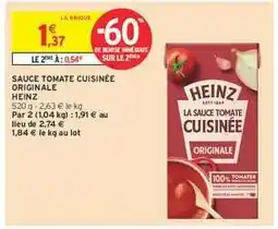 Intermarché SAUCE TOMATE CUISINÉE ORIGINALE offre