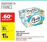 Carrefour YOPLAIT Perle de Lait Offre Découverte offre
