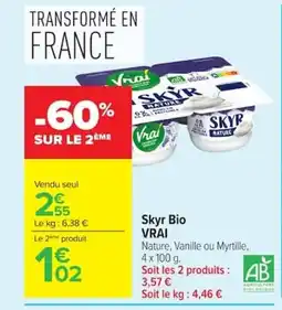 Carrefour VRAI Skyr Bio offre