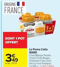 Carrefour RIANS La Panna Cotta offre
