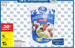 Carrefour CARREFOUR CLASSIC Mini Mozzarella offre
