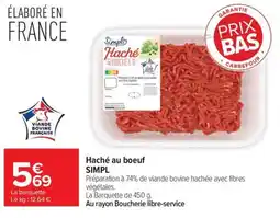 Carrefour Simply Haché au boeuf offre