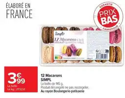 Carrefour Simpl 12 Macarons offre