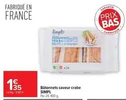 Carrefour Simpl Bâtonnets saveur crabe offre