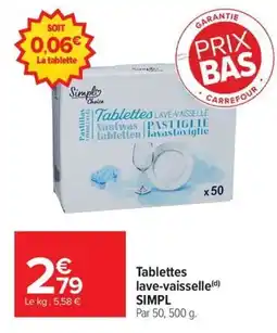 Carrefour Simpl Tablettes lave-vaisselle offre