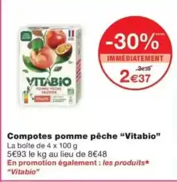 Monop' Compotes pomme pêche vitabio offre