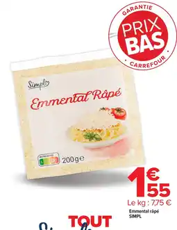 Carrefour Market Simpl Emmental Râpé offre