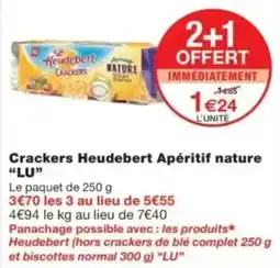Monop' Crackers heudebert apéritif nature lu offre