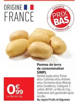 Carrefour Market Simpl Pomme de terre de consommation offre