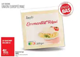 Carrefour Market Simpl Emmental râpé offre