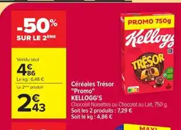 Carrefour KELLOGG'S Céréales Trésor Promo offre