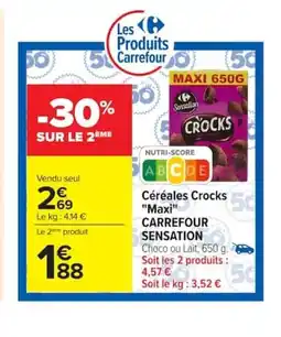 Carrefour CARREFOUR SENSATION Céréales Crocks Maxi offre