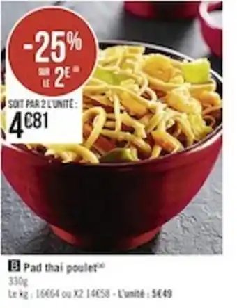 Pad thaï poulet