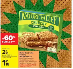 Carrefour NATURE VALLEY Barres de céréales Crunchy offre