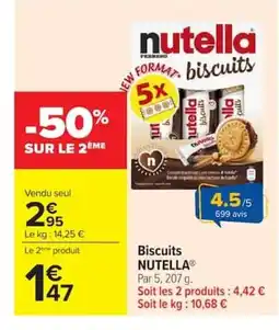 Carrefour NUTELLA Biscuits offre