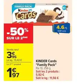 Carrefour KINDER Cards Family Pack offre