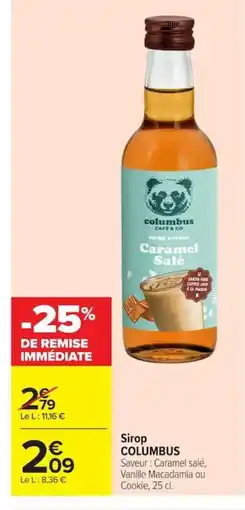 Carrefour COLUMBUS Sirop offre