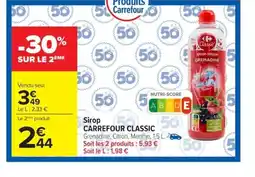 Carrefour CARREFOUR CLASSIC Sirop offre