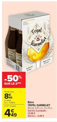 Carrefour TRIPEL KARMELIET Bière offre