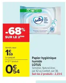 Carrefour LOTUS Papier hygiénique humide offre