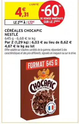 Intermarché Express Nestlé céréales chocapic offre